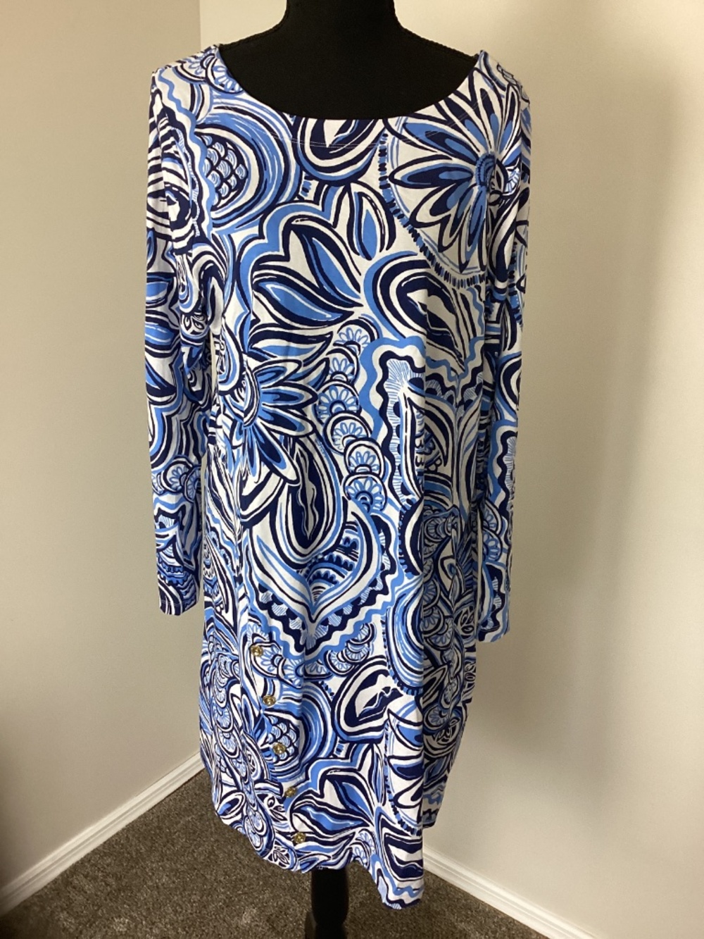 Lilly Pulitzer Maddox Straight Dress sz XXL Resort White Blue UPF 50+ NWOT - Picture 4 of 16